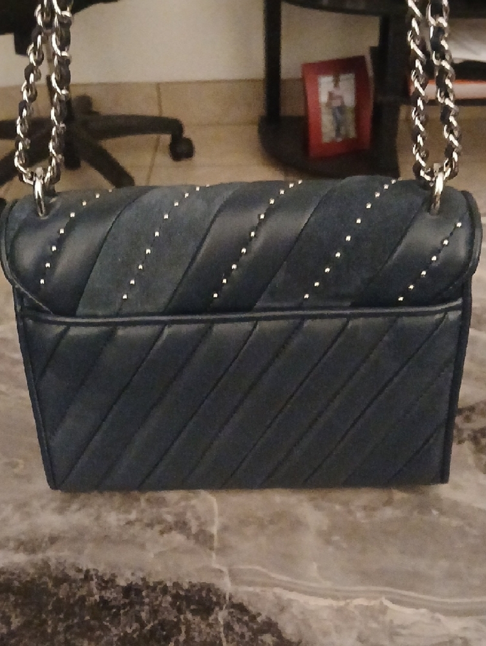 Michael Kors Rose Medium W/ Chain Crossbody - Dark Blue - Picture 3 of 12